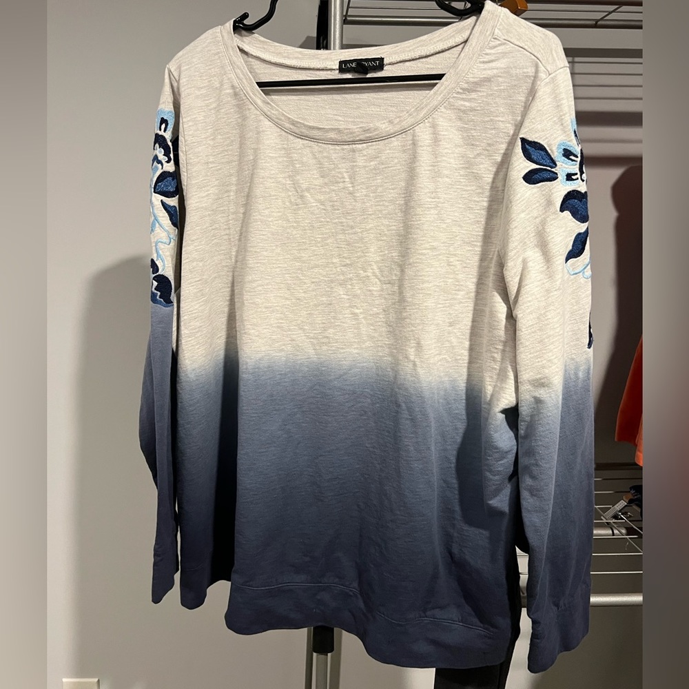 Lane Bryant embroidered ombré sweatshirt